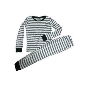 Lake green and white striped pajamas size 7